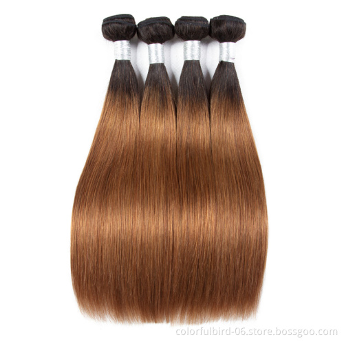 Wholesale perruque Hair Weave ombre 1b/30  human Bundles Double Drawn Bone Straight 1b/30 Weave human hair